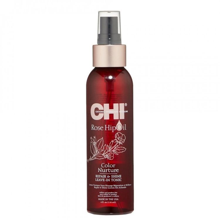 CHI Rose Hip Oil Color Nurture Repair & Shine Leave-In Tonic - Hiuksiin Jätettävä Hoitoaine 118ml