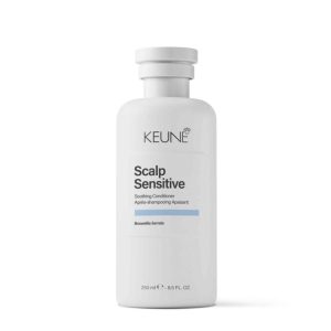 Keune Scalp Sensitive Soothing Conditioner bottle on white background, 250 ml size, minimal label.