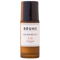 BRUNS Deodorant No. 10 bottle with amber glass and black cap, label reads BRUNS Deodorant No. 10.