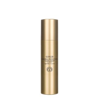 Gold metallic bottle of hair thermal protection spray, 150 ml