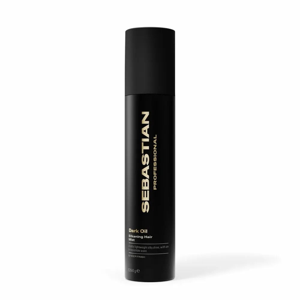 Sebastian Professional Dark Oil bottle with gold lettering, standing upright on a white background.