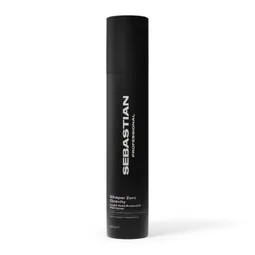 Tall black Sebastian Professional hair product bottle standing upright.