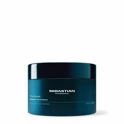 Dark blue Sebastian Professional hair mask jar with a glossy black lid on a white background.