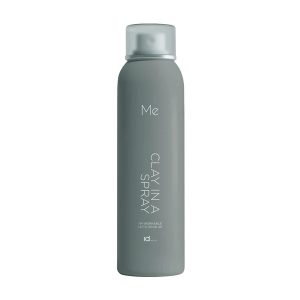 Gray cylindrical spray bottle with a silver cap, standing upright; label reads 'Me CLAYNA SPRAY' (product name).