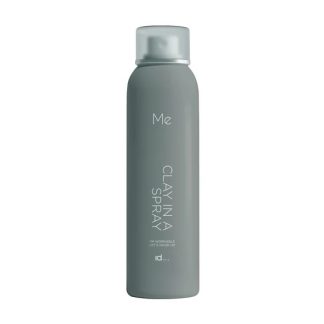 Gray cylindrical spray bottle with a silver cap, standing upright; label reads 'Me CLAYNA SPRAY' (product name).