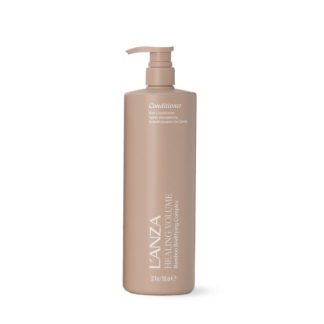 Peach-colored Lanza Healing Volume conditioner bottle with pump