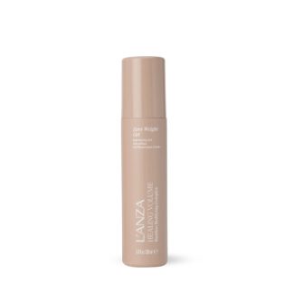 Pink cylindrical bottle of L’ANZA Handling Volume Gel with Zero Weight Gel, standing upright.