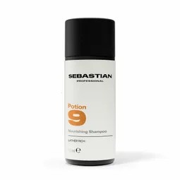 Sebastian Professional Potion 9 Nourishing Shampoo bottle on a white background with a black cap.